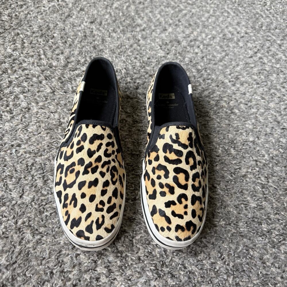Keds For Kate Spade Womens calf Hair Leopard Print Fashion Sneakers Shoe 11 - Picture 1 of 7